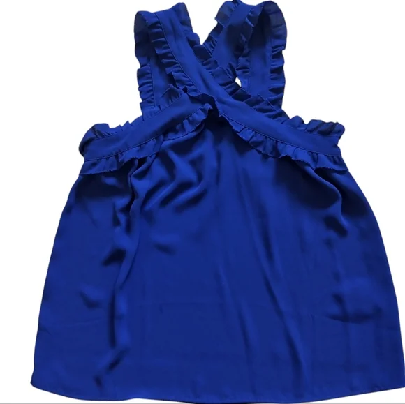 J. Crew Women's Blue Smocked Tank Top Polyester Size XXS - Picture 3 of 8